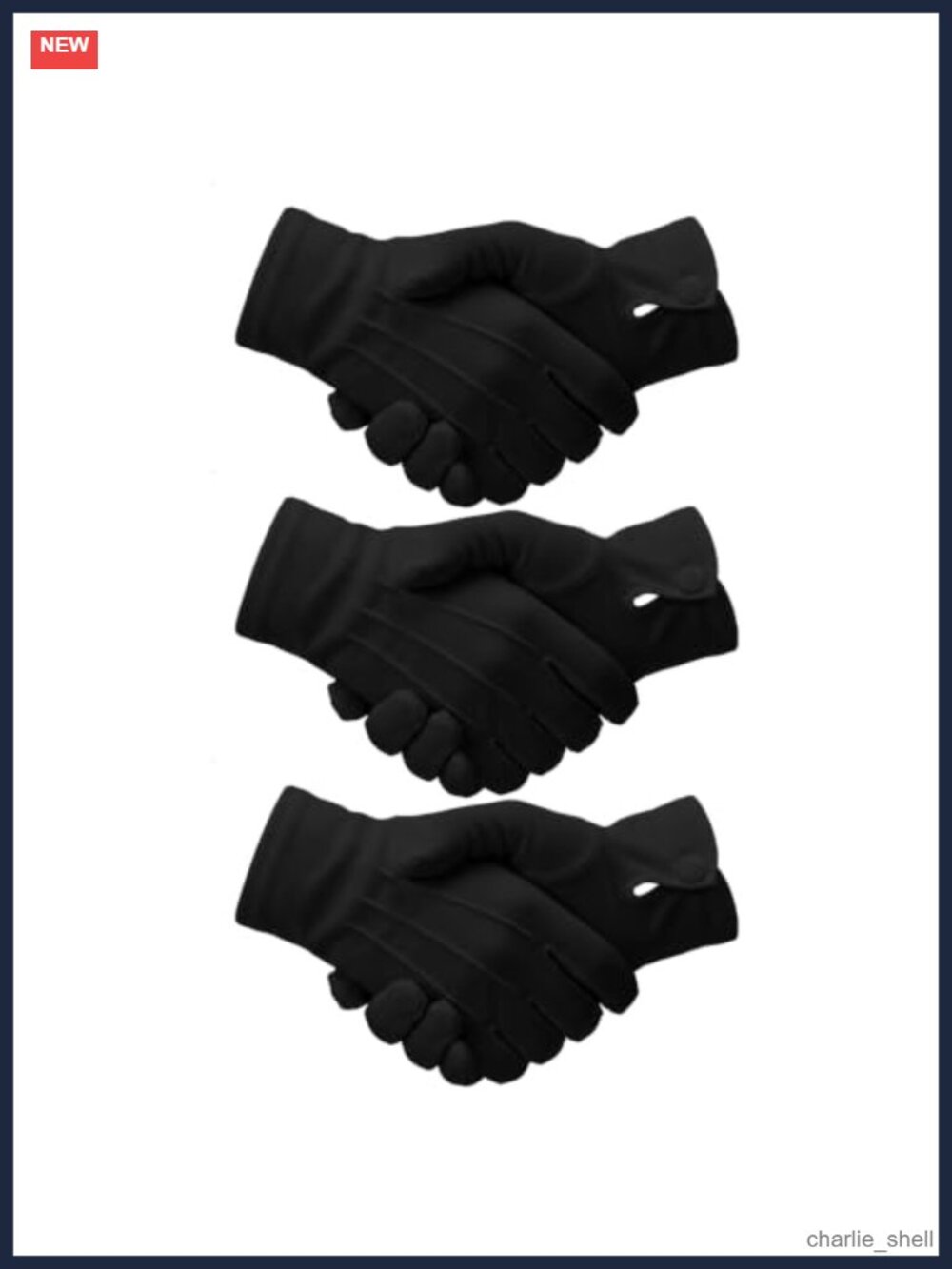 3 Pack Snap Cuff Formal Cotton Gloves Marching Band Parade